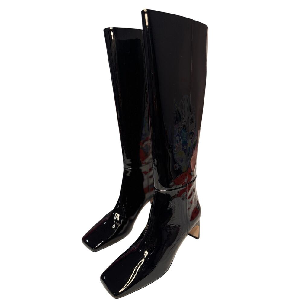 Aeyde Black Patent leather Tove Knee High Boot size 41  /US 10 - Picture 3 of 16